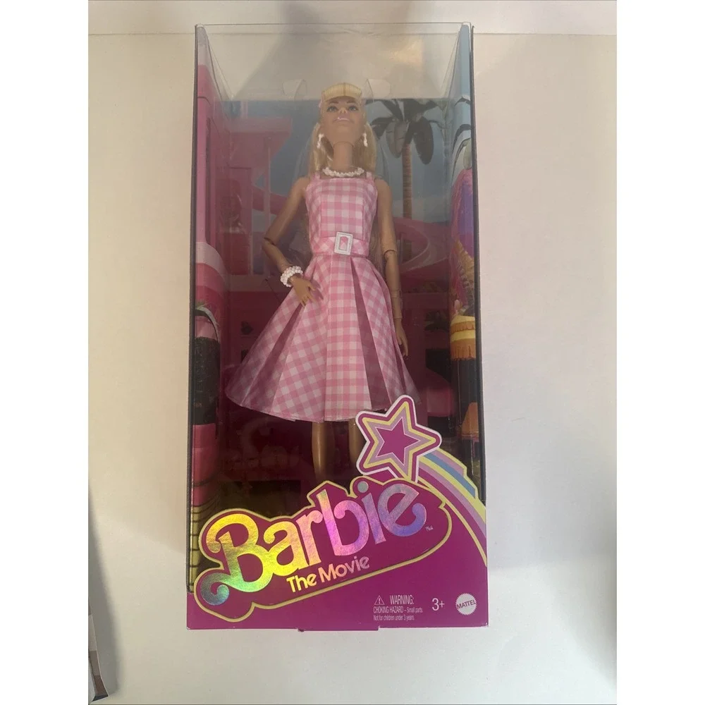 Barbie The Movie Margot Robbie Pink Gingham Dress Doll‎ Brand New HPJ96. BNIB